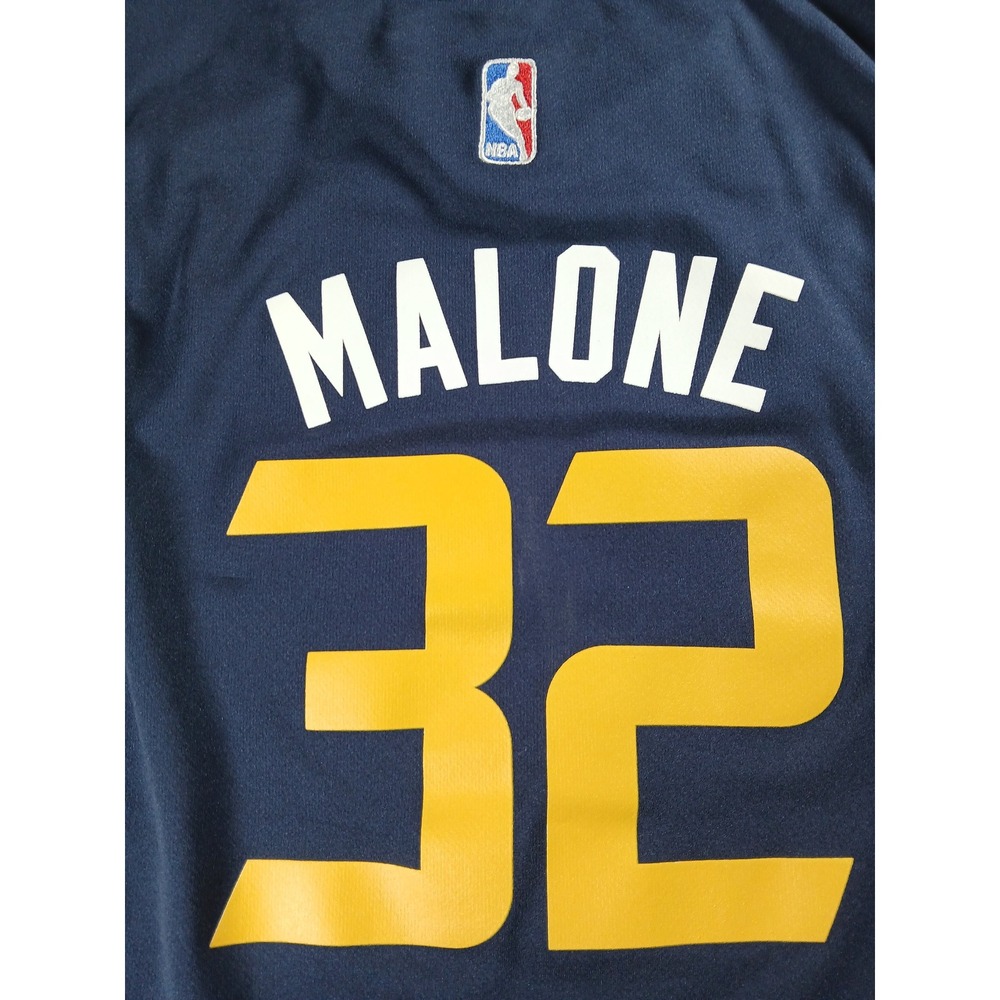 Adidas Utah Jazz Karl Malone 32 Jersey Mens Medium Navy Blue NBA Basketball - Picture 6 of 7